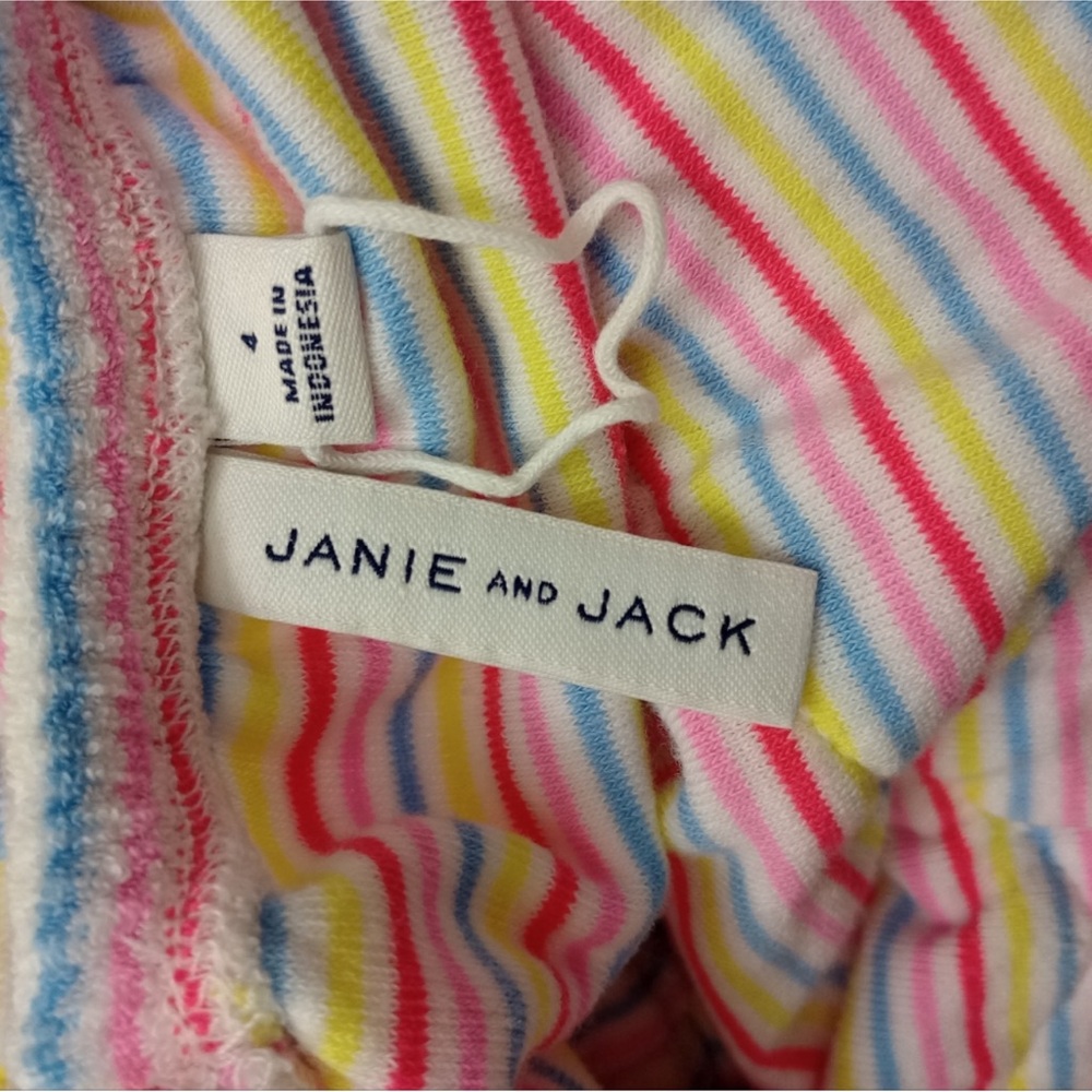Adorable rainbow stripe Janie and Jack romper, size 4 - Picture 2 of 2